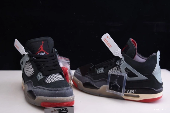 One Kick Retro Jordan CV9388-001 Air 4 x Off White Bred 0707